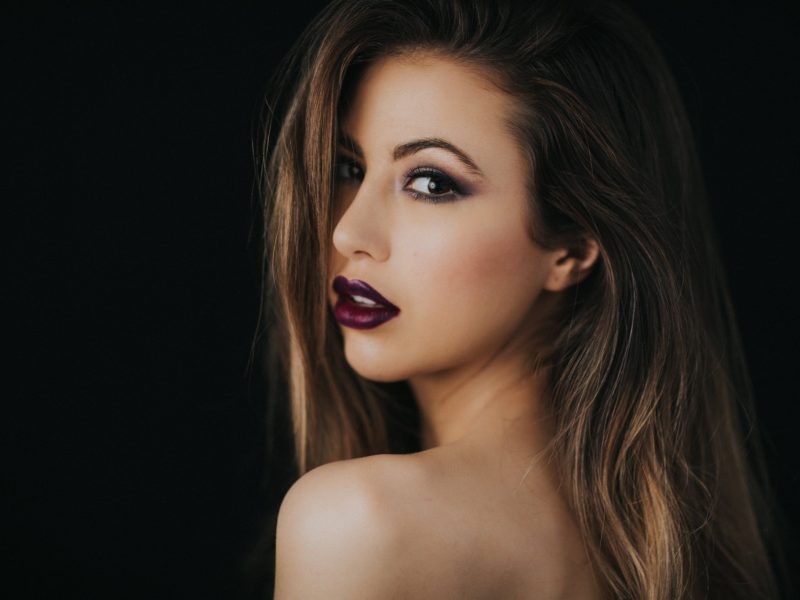 black background beauty photos in melbourne - model